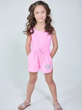 Dollfaced Kids Crystal Bow Short Romper