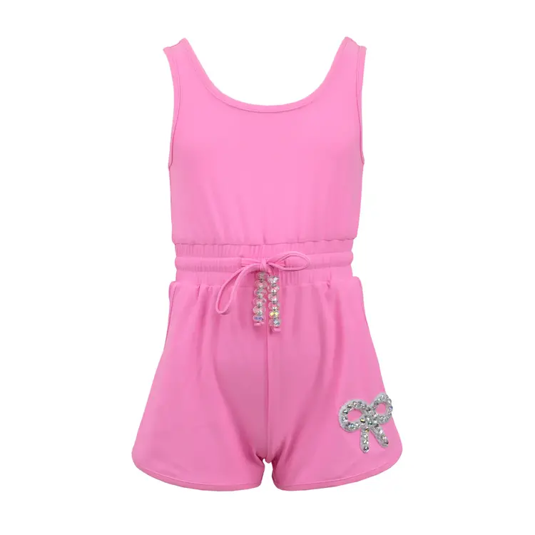 Dollfaced Kids Crystal Bow Short Romper