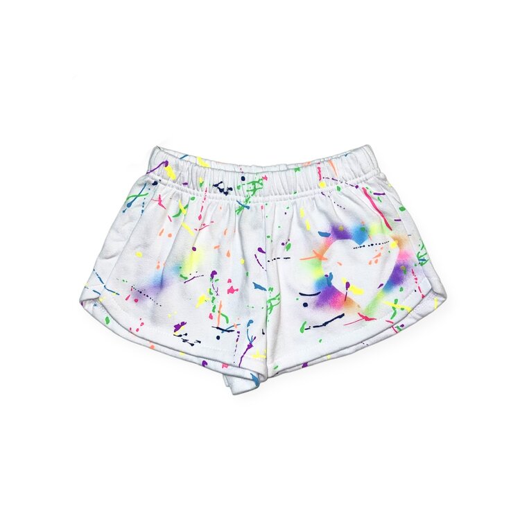 Flowers by Zoe Splatter Brush Heart Shorts