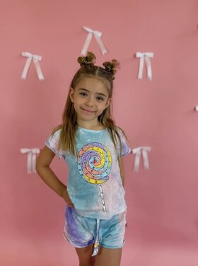 Ellie & Mila Lollipop Tie Dye Short Set