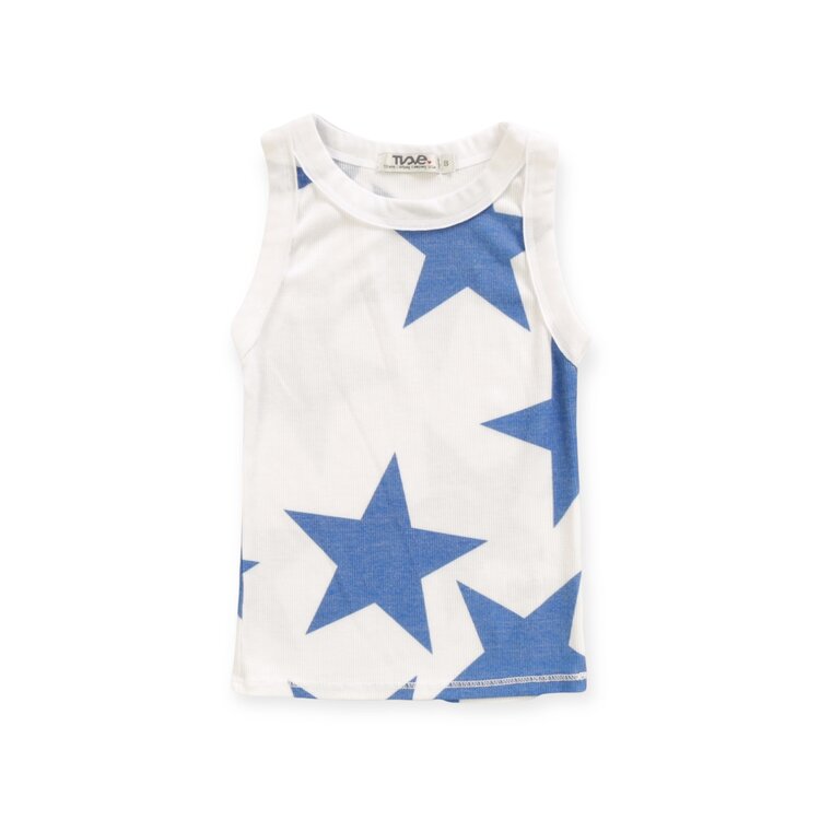 T2 Love Cobalt Stars High Neck Ribbed Tank