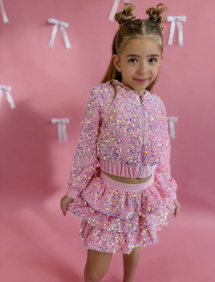 Ellie & Mila Sequin Ruffle Skirt Set
