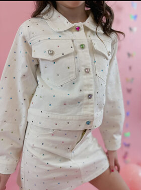 Ellie & Mila Rainbow Gem Denim Jacket