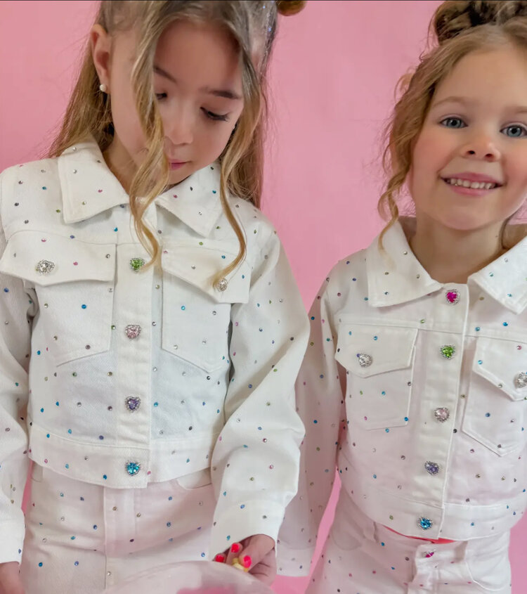 Ellie & Mila Rainbow Gem Denim Jacket
