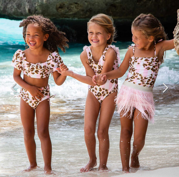 Shade Critters Metallic Leopard One Piece/Fringe Skirt