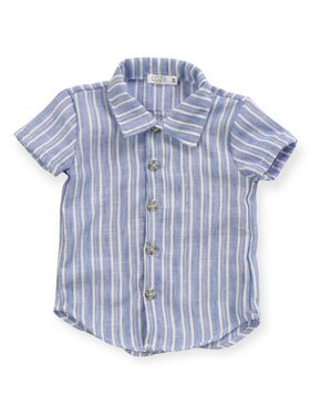 Cozii Wide Stripe SS Button Down