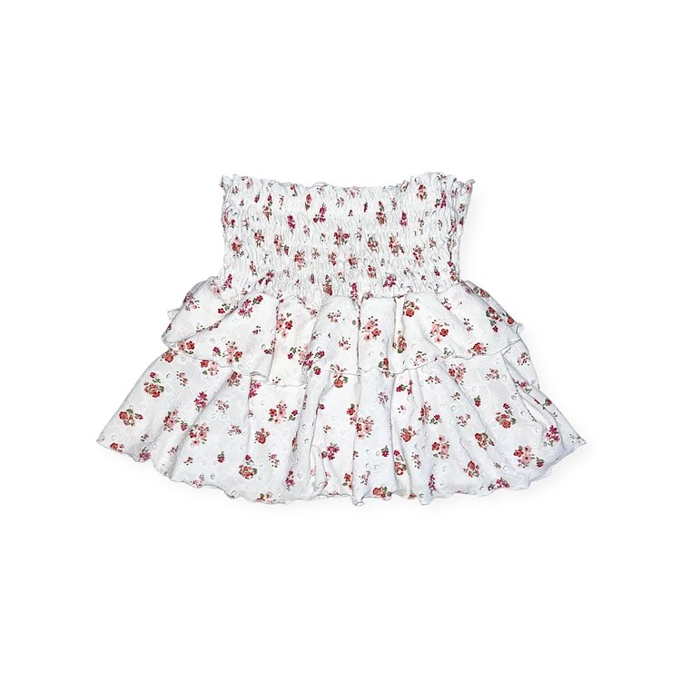 Cheryl Creations Kids Floral Smocked Ruffle Skirt