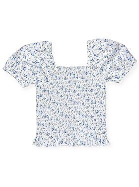 Cheryl Creations Kids Floral Smocked Ruffle Top