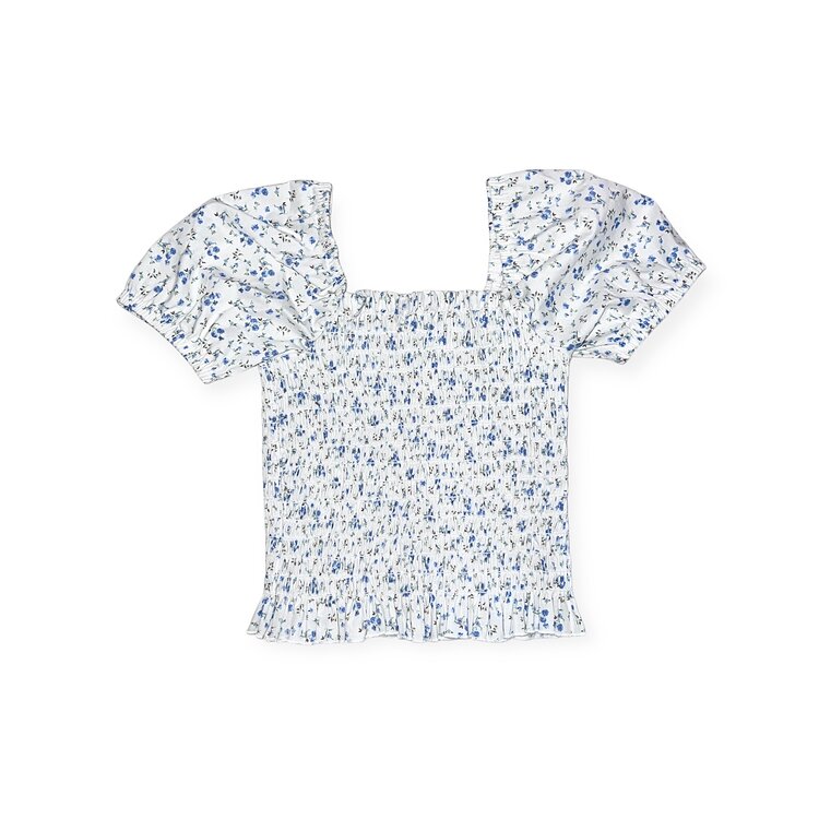 Cheryl Creations Kids Floral Smocked Ruffle Top