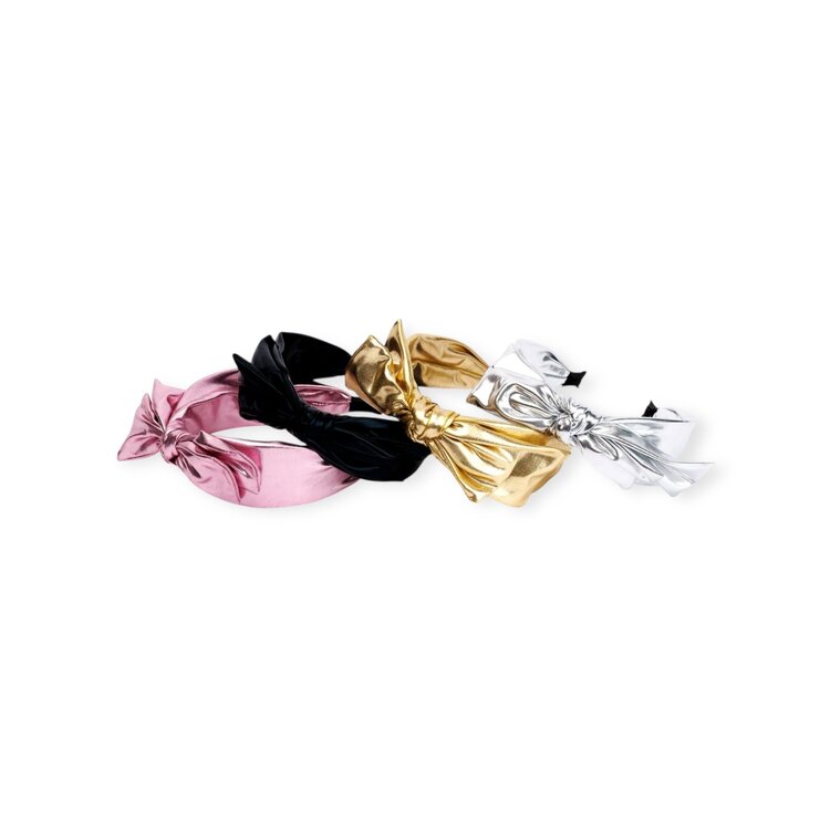 Petite Hailey Metallic Bow Headband