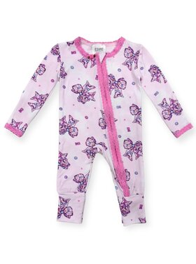 Esme Fabulous Bows Lace Trim Flip Footie