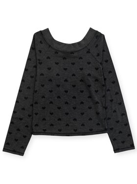 T2 Love Small Hearts Boat Neck LS Top