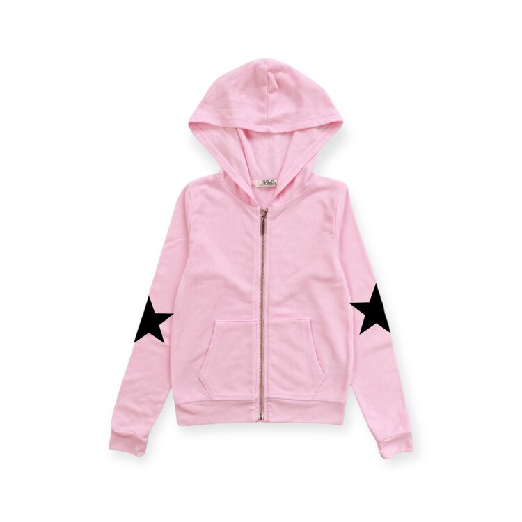 T2 Love Elbow Stars Zip Hoodie