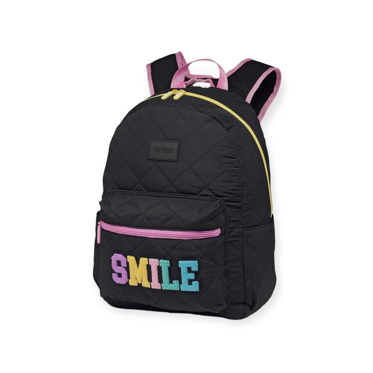 Top Trenz SMILE Patch Puffer Backpack