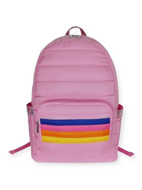 Top Trenz Retro Stripe Puffer Backpack