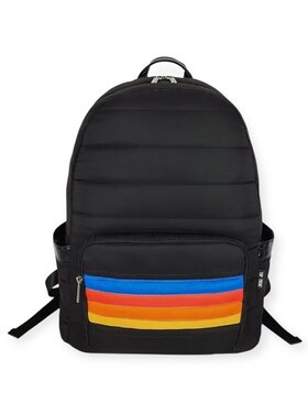 Top Trenz Retro Stripe Puffer Backpack