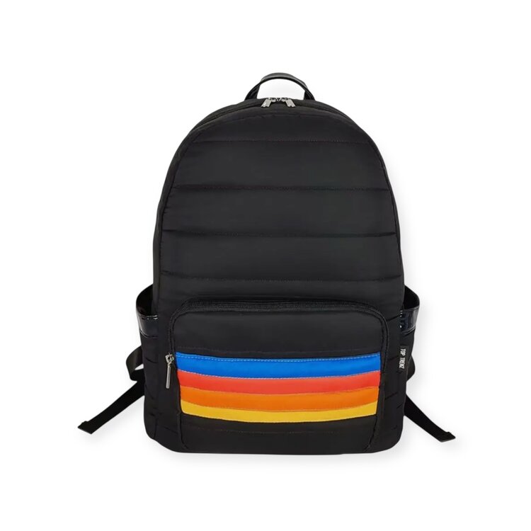 Top Trenz Retro Stripe Puffer Backpack