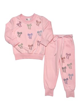 Tweenstyle Sequin Bows Jogger Set