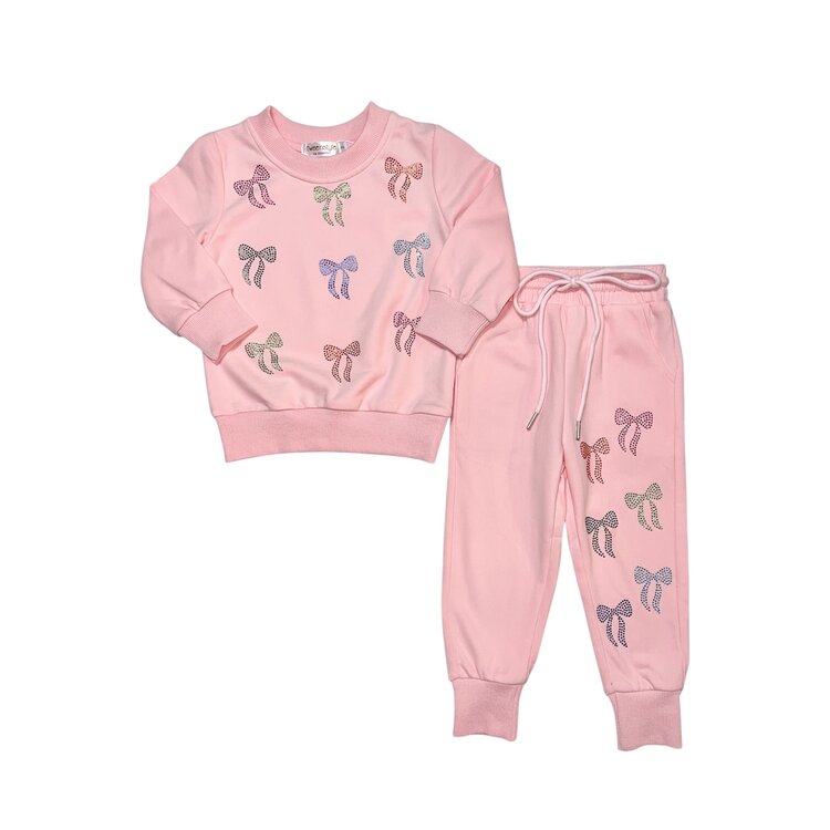 Tweenstyle Sequin Bows Jogger Set