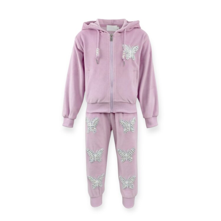 Dollfaced Kids Butterfly Plush Jogger Set