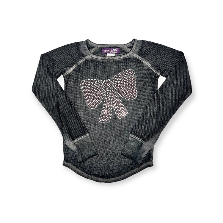 Sparkle by Stoopher Big Bow Stone LS Top