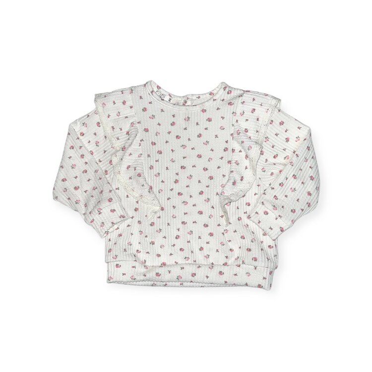 Cozii Double Ruffle Sleeve Pullover