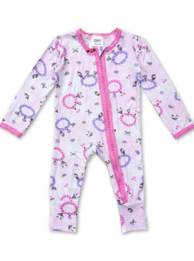 Esme Charms Lace Trim Flip Footie