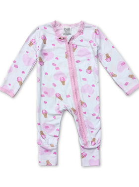 Esme Sweet Ice Cream Lace Trim Flip Footie