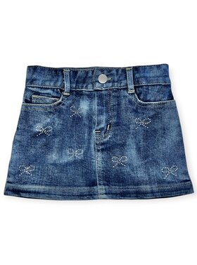 Flowers by Zoe Crystal Bows Denim Skirt