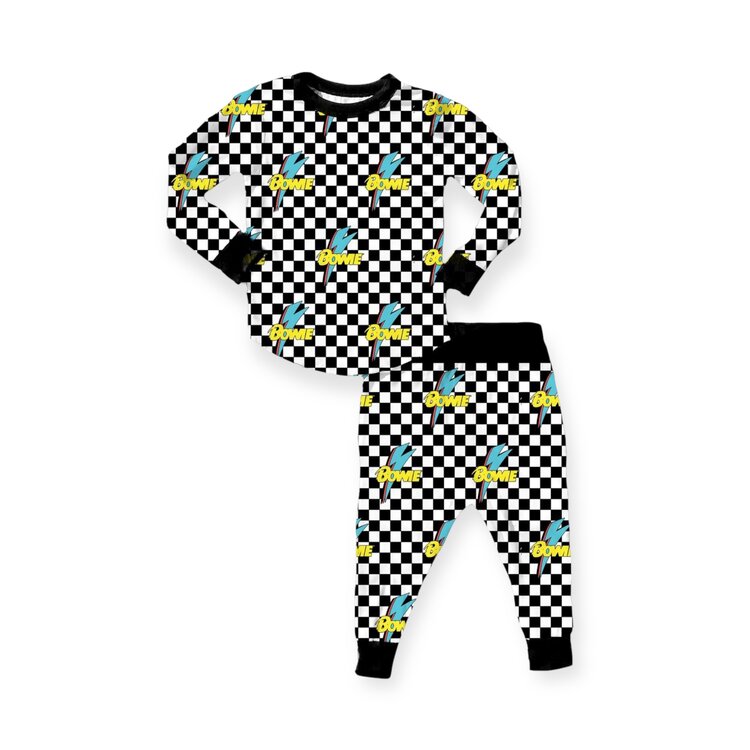 Rowdy Sprout Bowie Bolt Checker Bamboo PJ