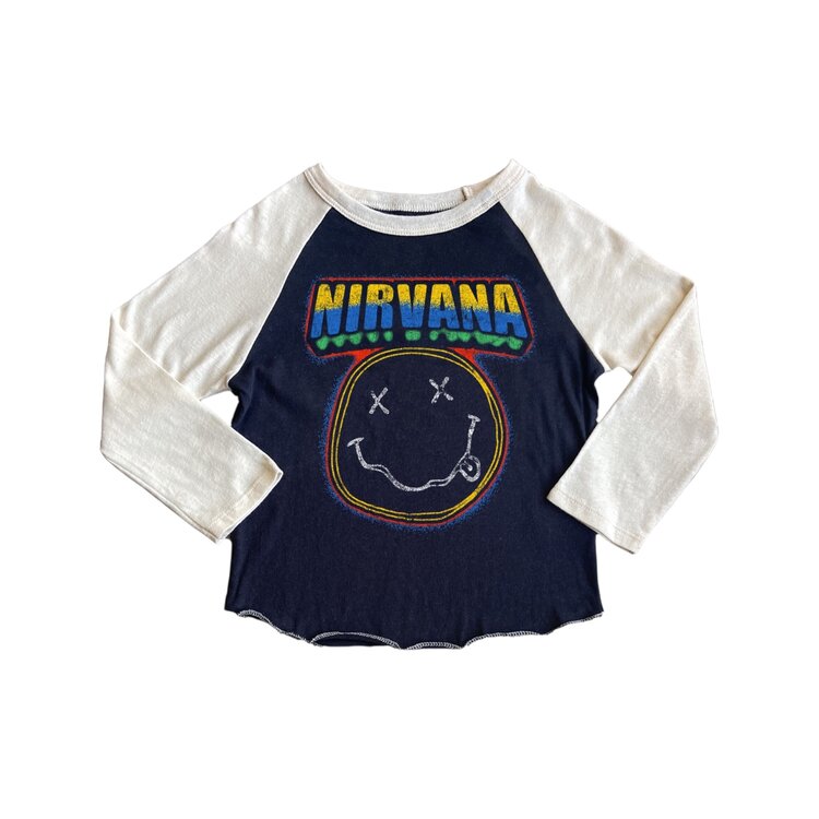 Rowdy Sprout Nirvana Smiley Raglan Tee