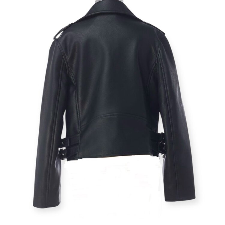 Rockwilde Rhinestone Bow Faux Moto Jacket