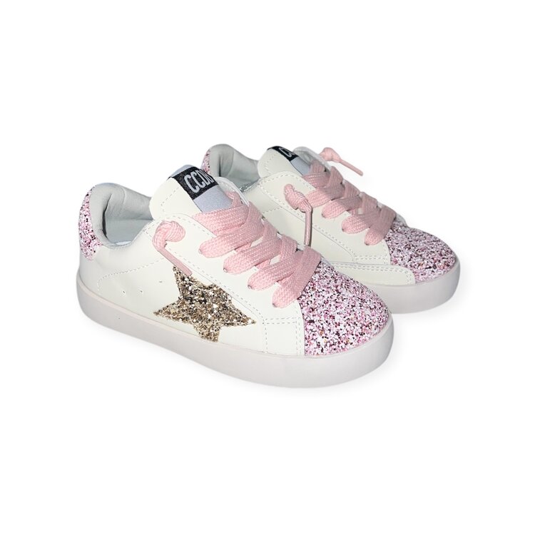 CALAKIDS XO Gold Glitter Star Sneakers