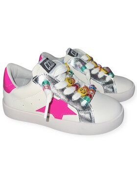 CALAKIDS XO Hot Pink Star Bead Sneakers