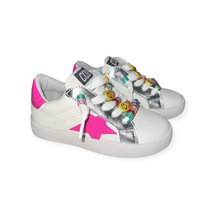 CALAKIDS XO Hot Pink Star Bead Sneakers