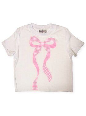 Firehouse Pink Gingham Bow Tee