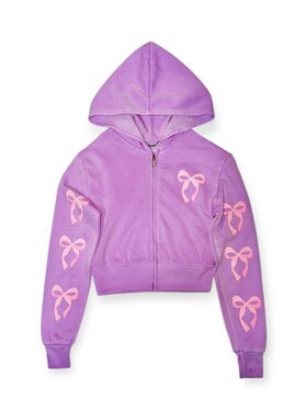 Firehouse Pink Gingham Bow Zip Hoodie