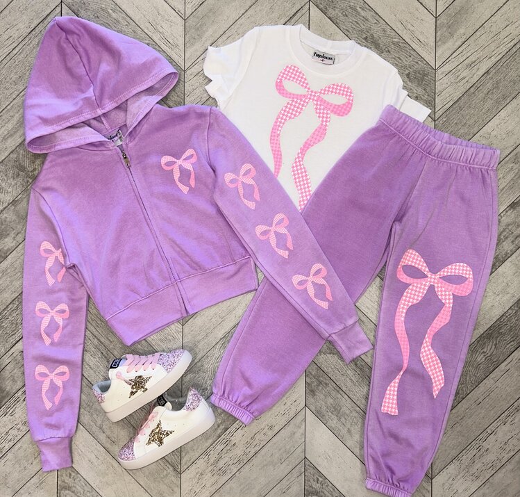 Firehouse Pink Gingham Bow Zip Hoodie