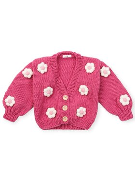 Petite Hailey Flower Knit Cardigan