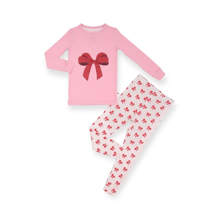 Petite Hailey Pink Bows Bamboo PJ