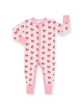 Petite Hailey Pink Bows Bamboo Romper