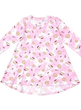 Esme Santa Cookie LS Hi/Low Dress