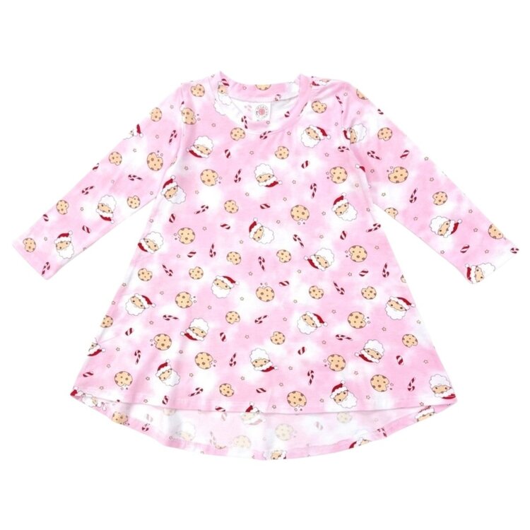Esme Santa Cookie LS Hi/Low Dress