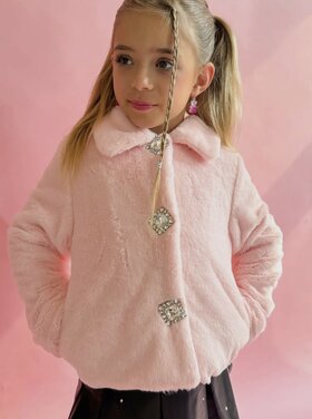 Ellie & Mila Faux Fur Gem Jacket