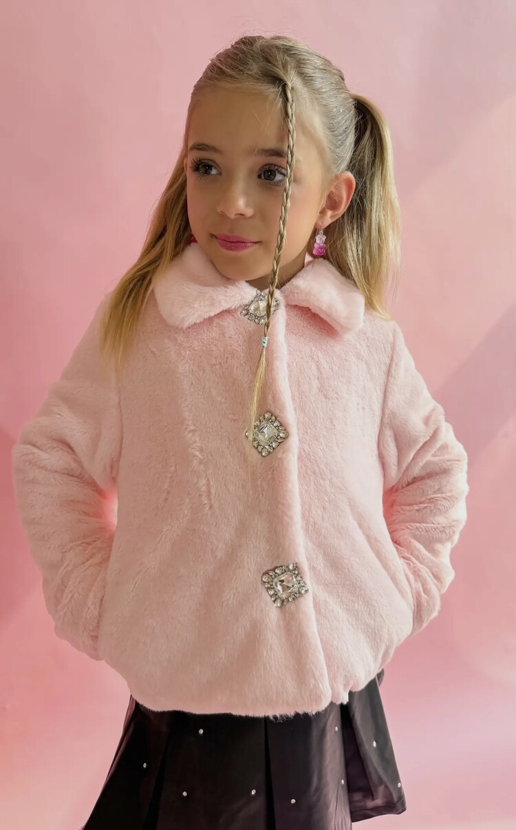 Ellie & Mila Faux Fur Gem Jacket