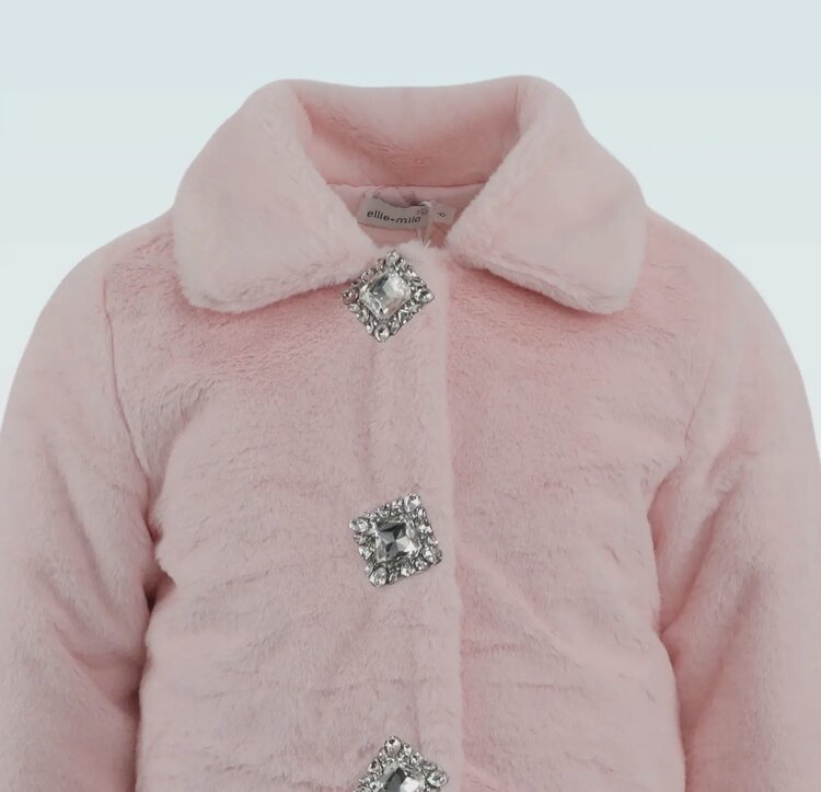 Ellie & Mila Faux Fur Gem Jacket