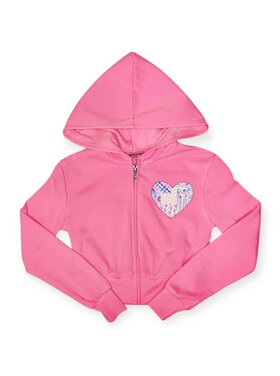 Firehouse Floral Plaid Heart Zip Hoodie