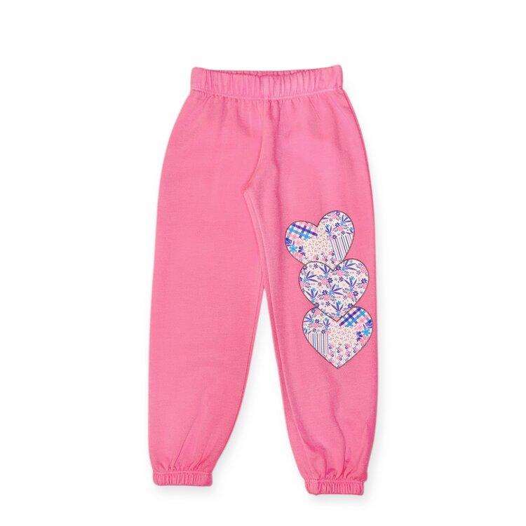 Firehouse Floral Plaid Heart Trio Jogger