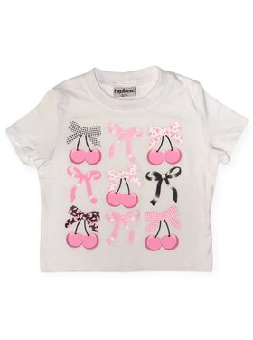Firehouse Floral Bow Cherry Tee