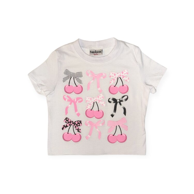 Firehouse Floral Bow Cherry Tee